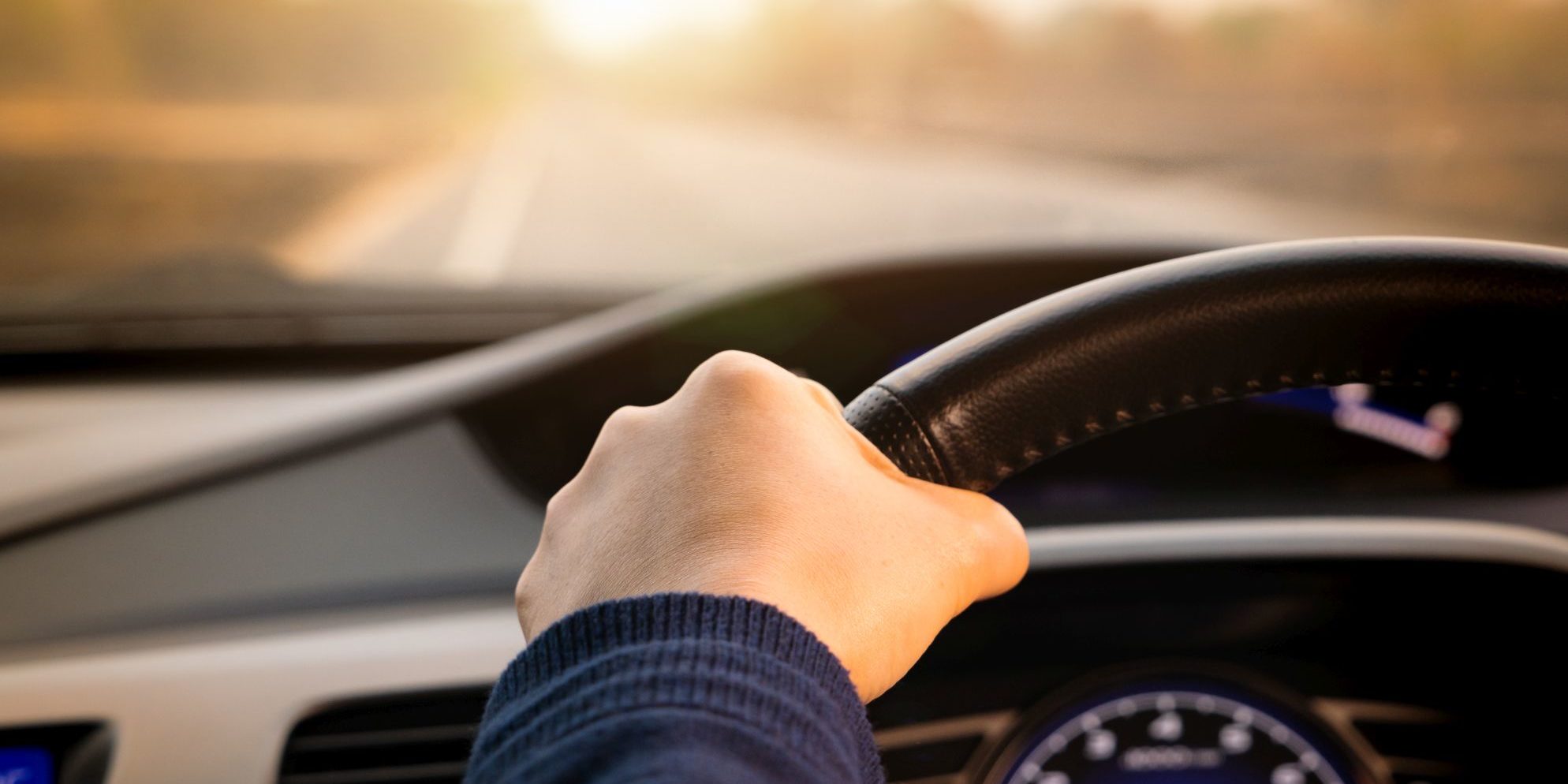 Safe drive, speed control and security distance on the road, dri